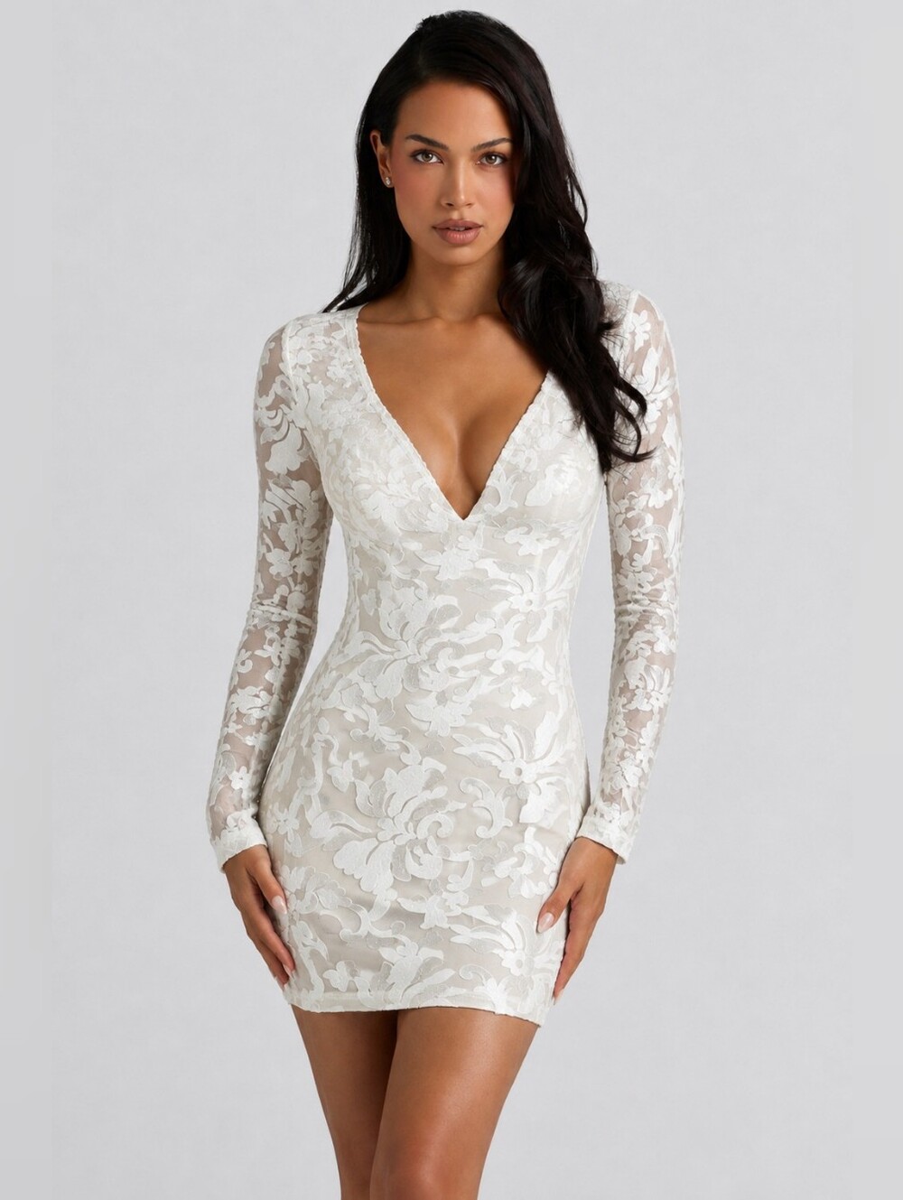 House of CB Red Mini Dress Lace Large